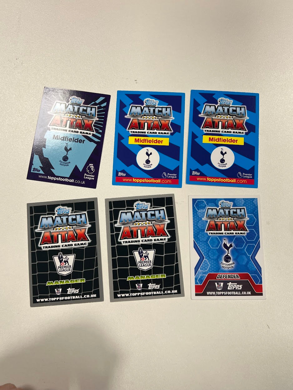 6x Tottenham Hotspur - Topps Match Attax Football Cards