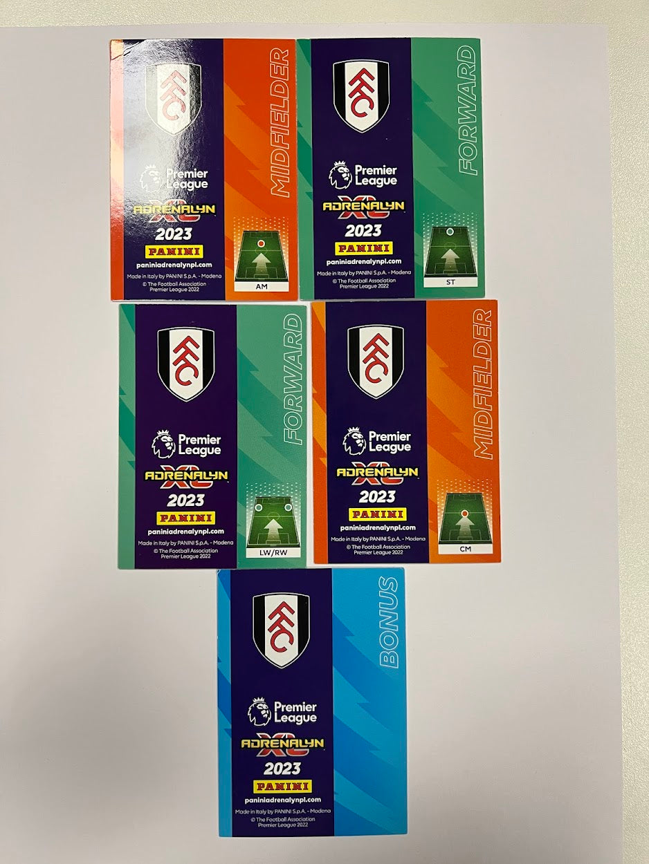 5x Fulham - Panini Adrenalyn 2023 Football Cards