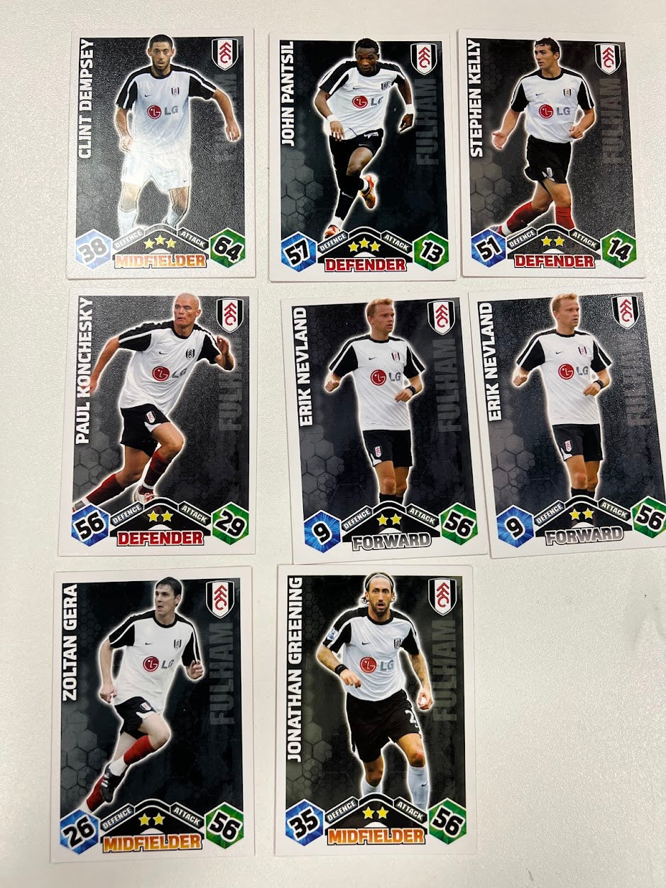 8x Fulham - Topps Match Attax Football Cards