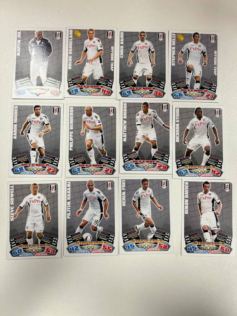 12 x Fulham - Topps Match Attax Football Cards