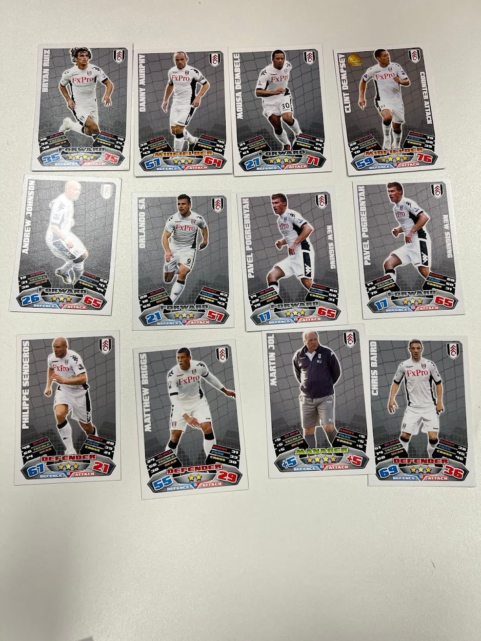 12 x Fulham - Topps Match Attax Football Cards