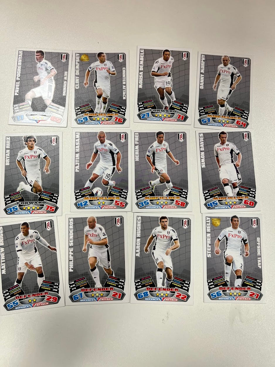 12 x Fulham - Topps Match Attax Football Cards