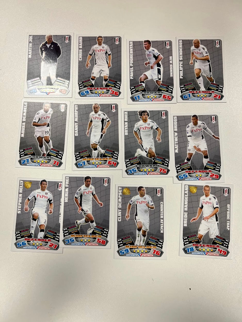 12 x Fulham - Topps Match Attax Football Cards