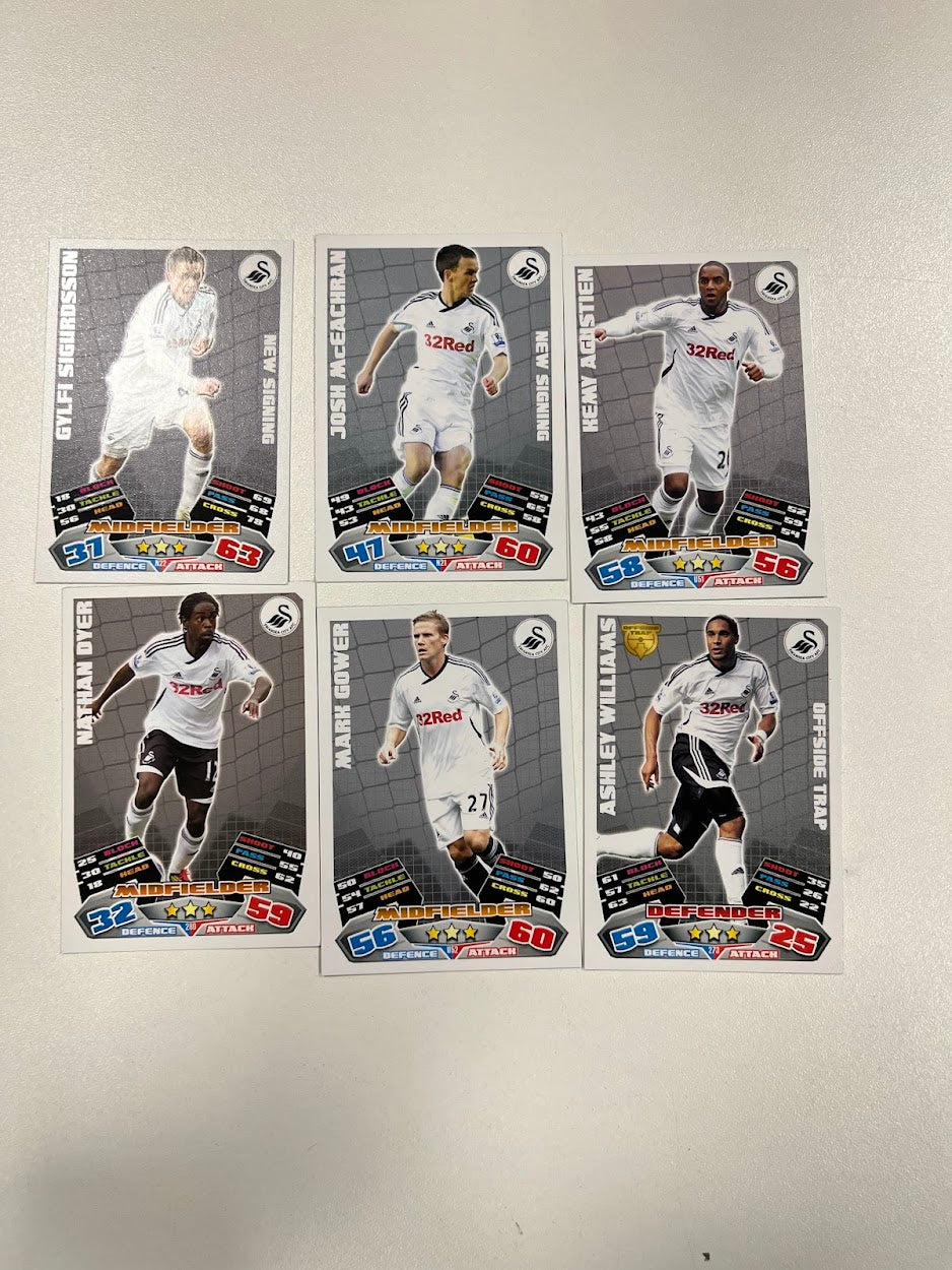 6x Swansea City - Topps Match Attax Football Cards