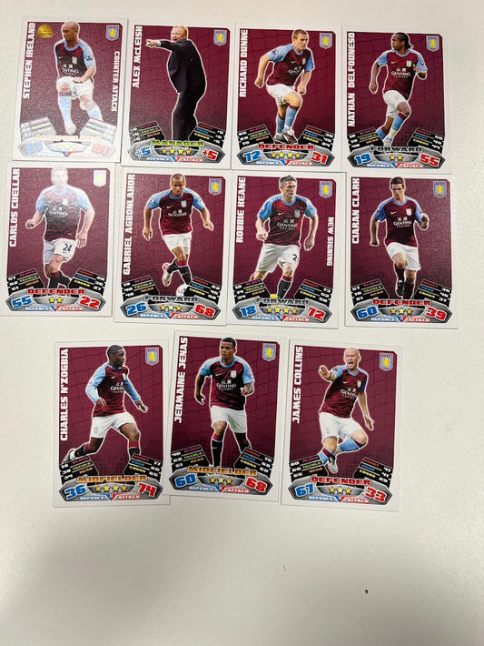 11x Aston Villa - Topps Match Attax Football Cards