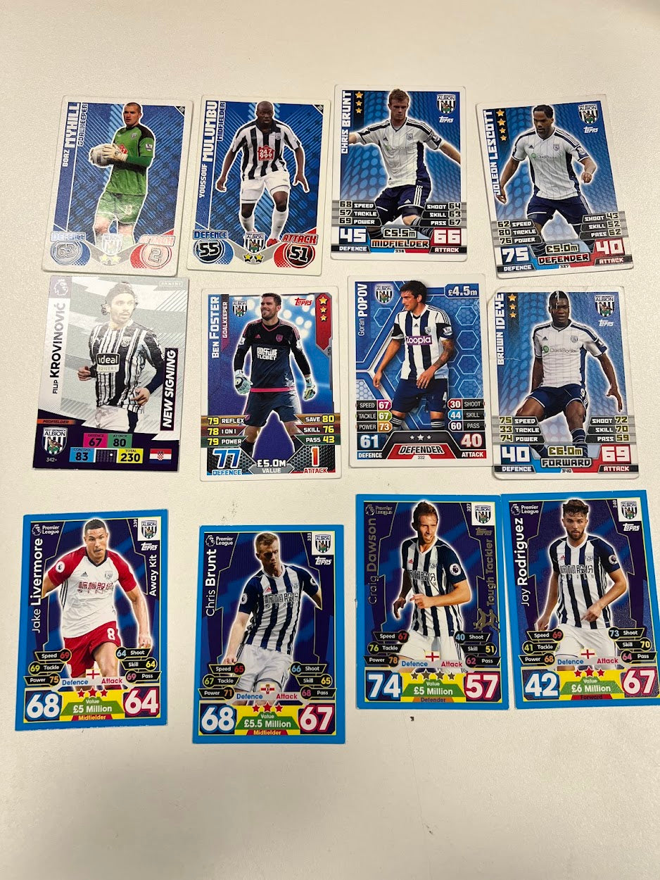 12x West Bromwich Albion - Topps Match Attax & Panini Adrenalyn 2020/21 Football Cards