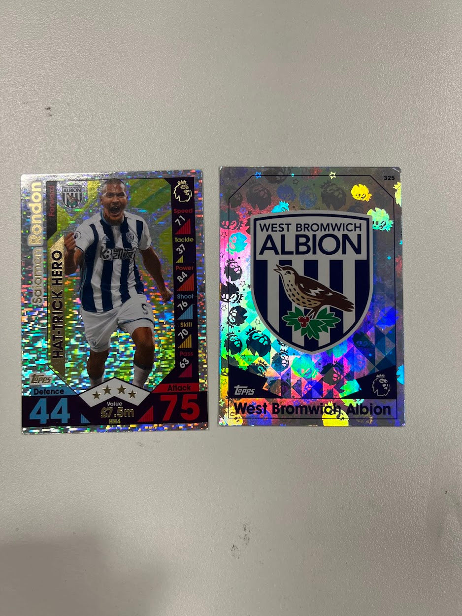 2x West Bromwich Albion Foil/Shiny - Topps Match Attax Football Cards