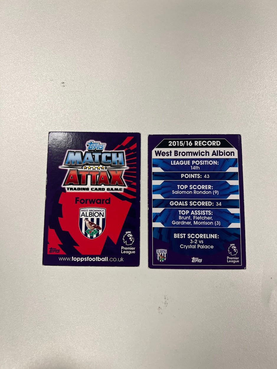 2x West Bromwich Albion Foil/Shiny - Topps Match Attax Football Cards