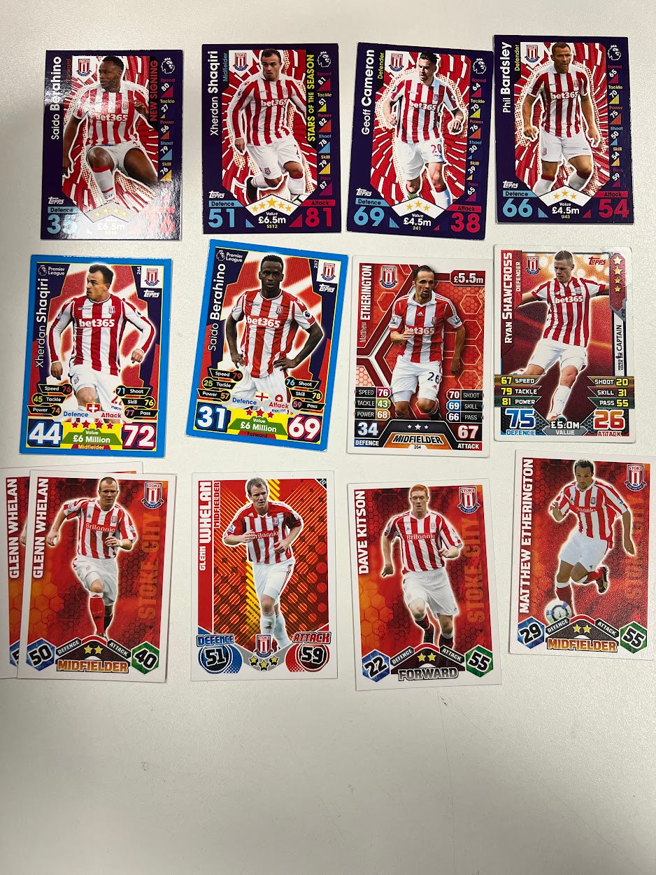 12x Stoke City - Topps Match Attax Football Cards