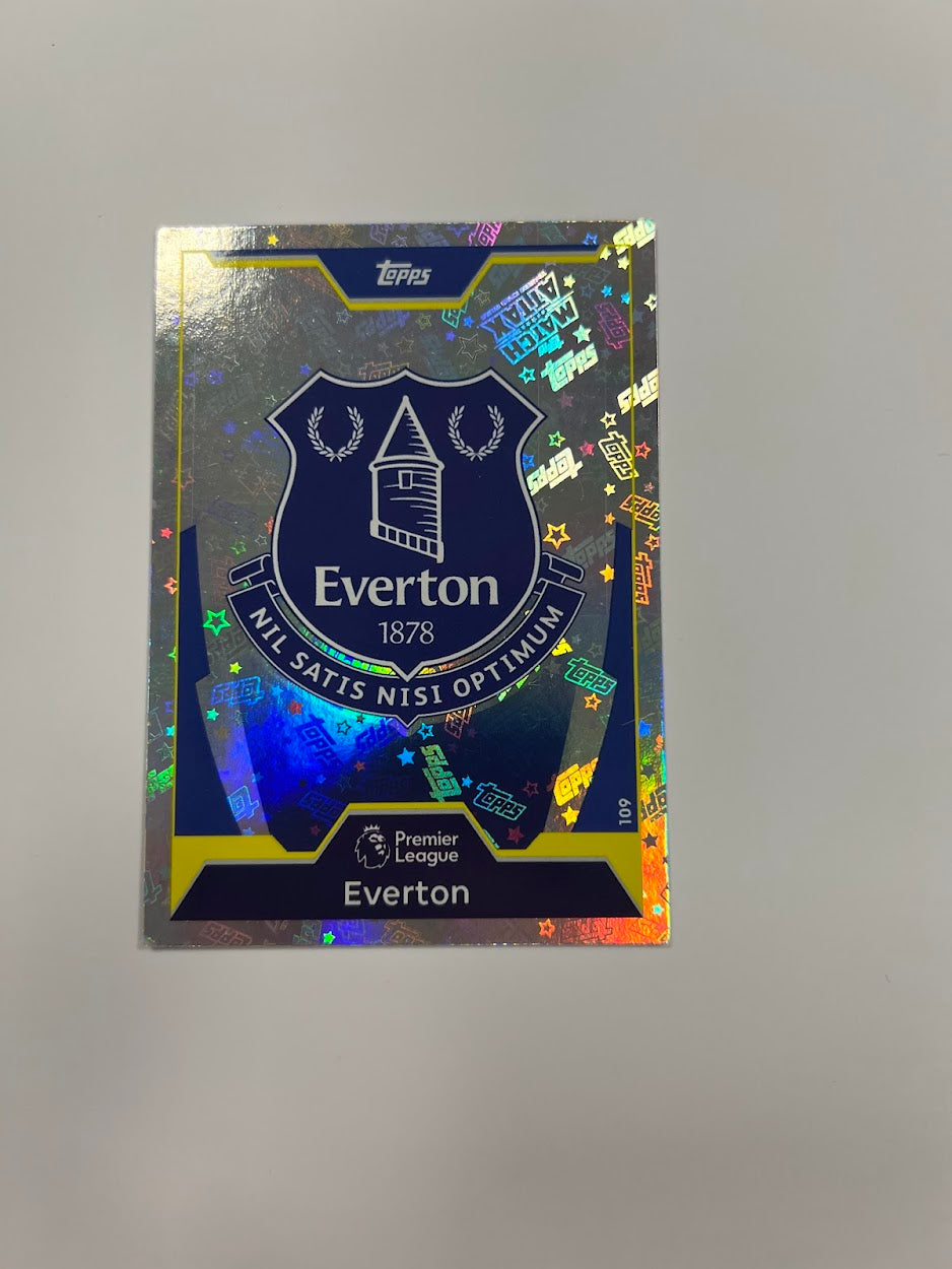 Everton Badge - Foil / Shiny - Topps Match Attax Football Card