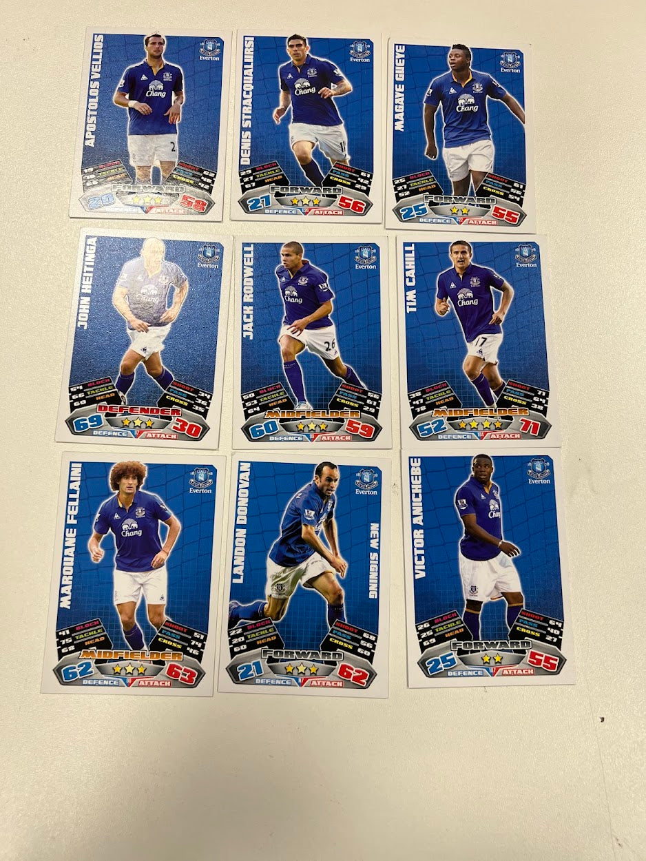 9x Everton - Topps Match Attax Football Cards