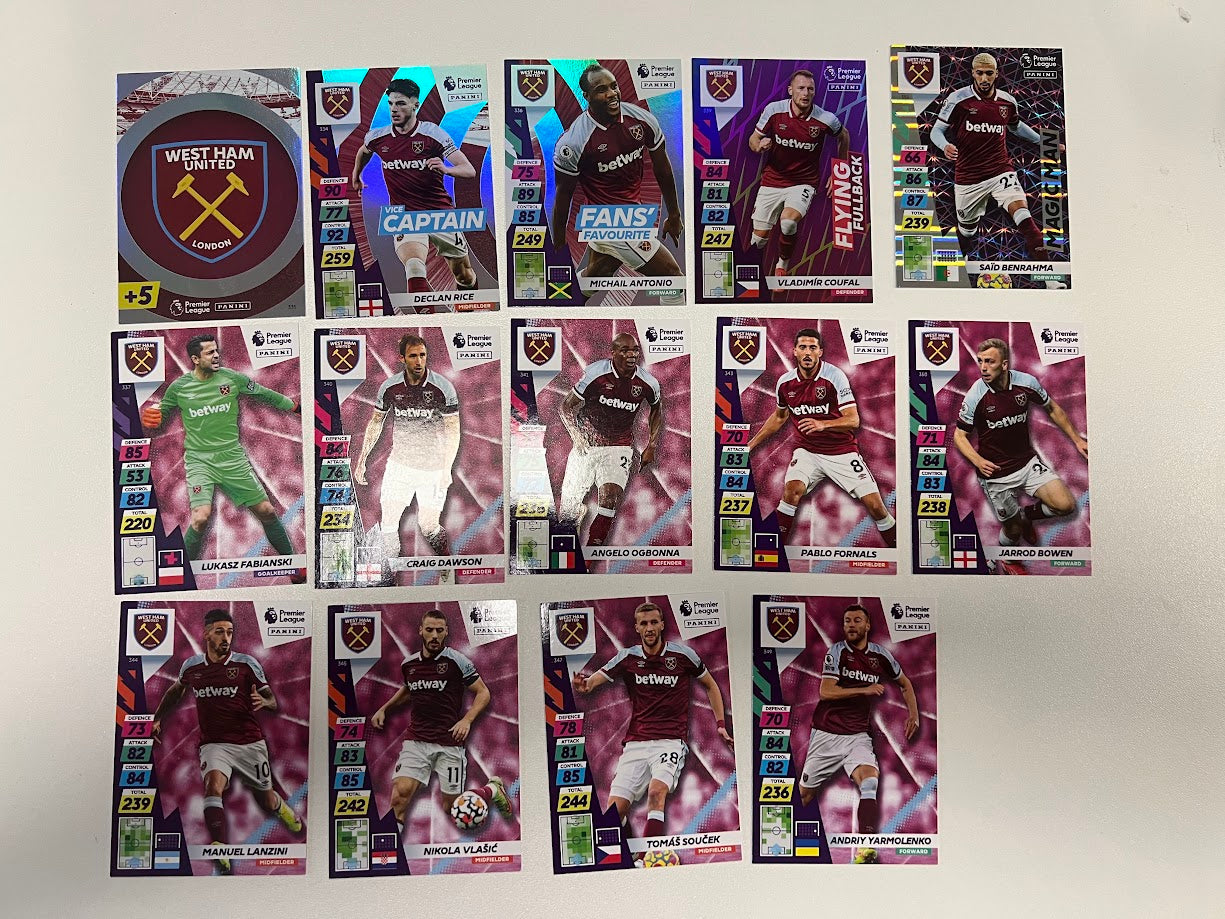 West Ham United - Panini Adrenalyn XL Premier League Plus Cards 21/22