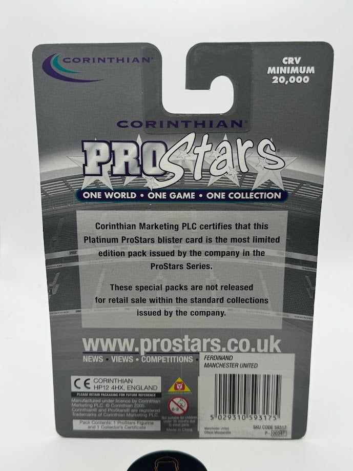 Rio Ferdinand - ProStars Corinthian Football Figure - Manchester United Away Kit - Platinum Edition - PP1155 / PRO1155