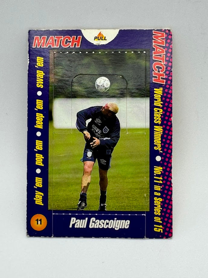 Paul Gascoigne - Match Pull Out Card - Cardboard - England