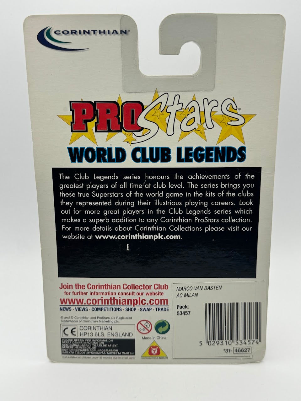 Marco Van Basten - Corinthian Football Figure - AC Milan - ProStars World Club Legends - PRO388