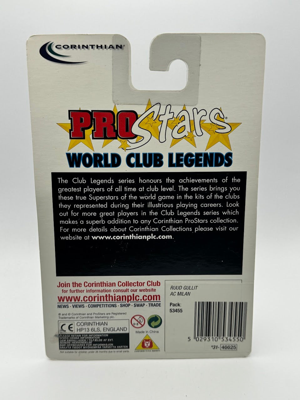 Ruud Gullit - Corinthian Football Figure - AC Milan - ProStars World Club Legends - PRO386