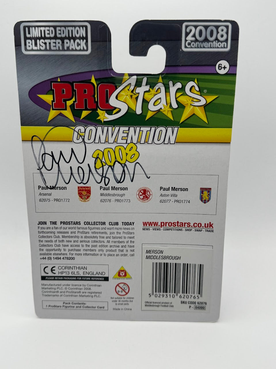 Paul Merson - Autographed Corinthian Football Figure - Middlesbrough -  ProStars 2008 Convention Special Edition - PRO1773