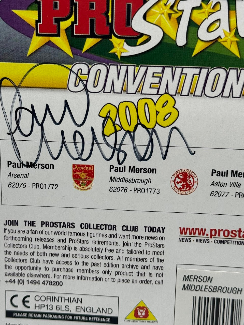 Paul Merson - Autographed Corinthian Football Figure - Middlesbrough -  ProStars 2008 Convention Special Edition - PRO1773