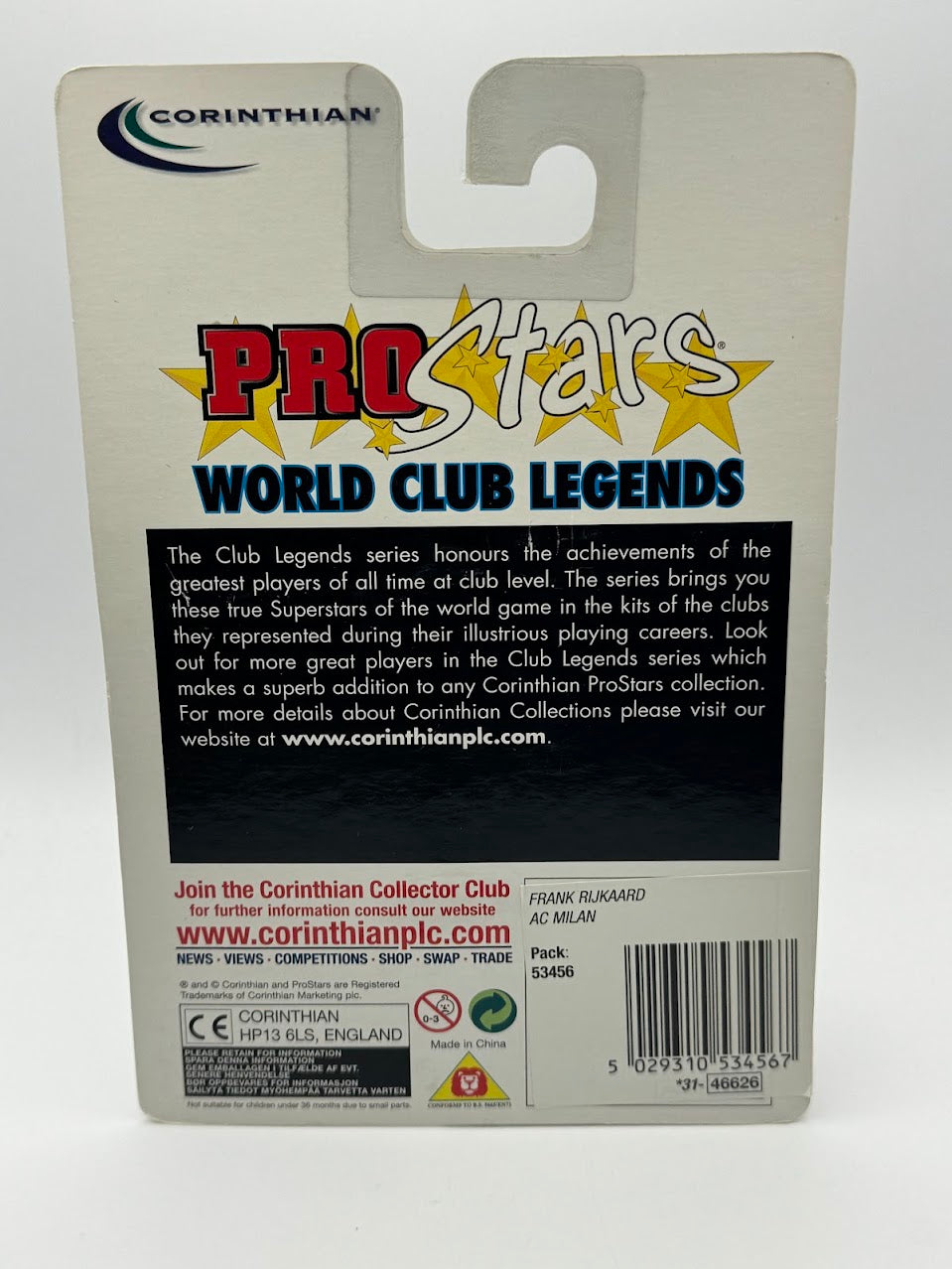 Frank Rijkaard - Corinthian Football Figure - AC Milan - ProStars World Club Legends - PRO387