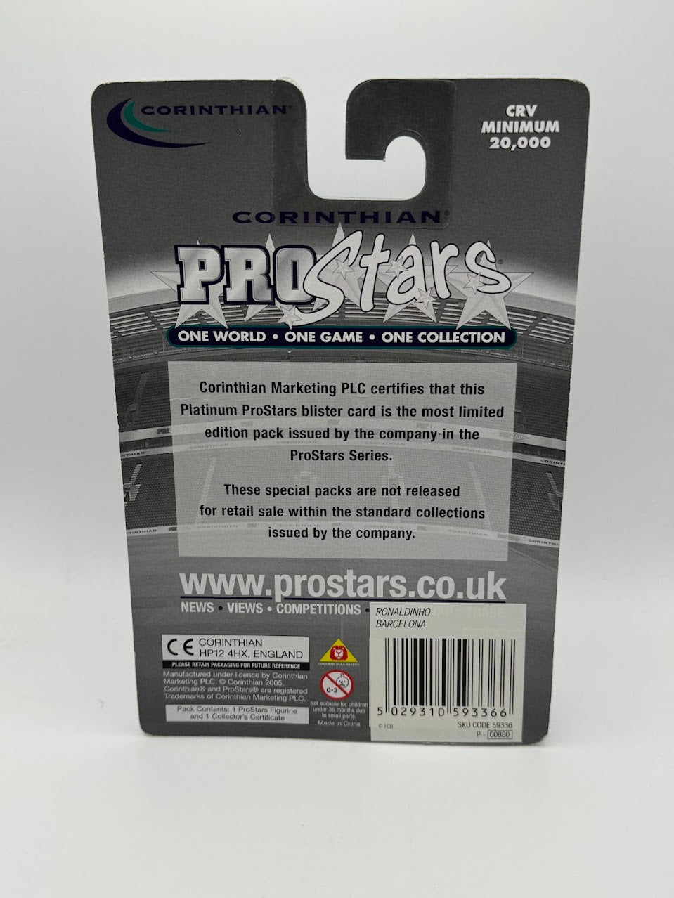 Ronaldinho - Corinthian ProStars - Stars of the Season - Series 29 - Barcelona - PP1176 / PRO1176 - Platinum - Redemption Figure