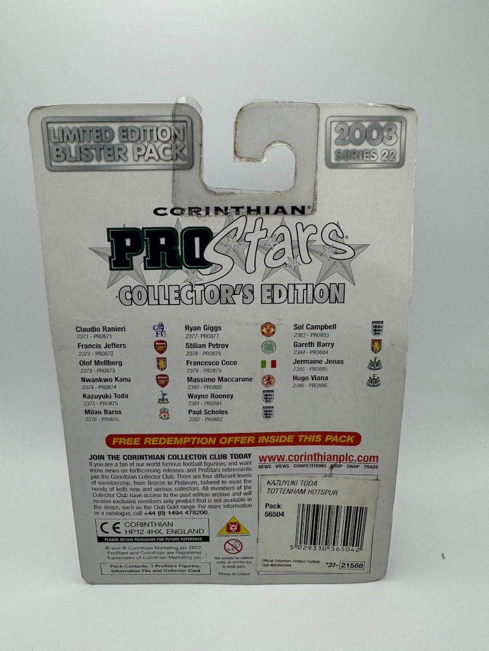 Kazuyuki Toda - Corinthian ProStars Series 22 - Tottenham - PRO875