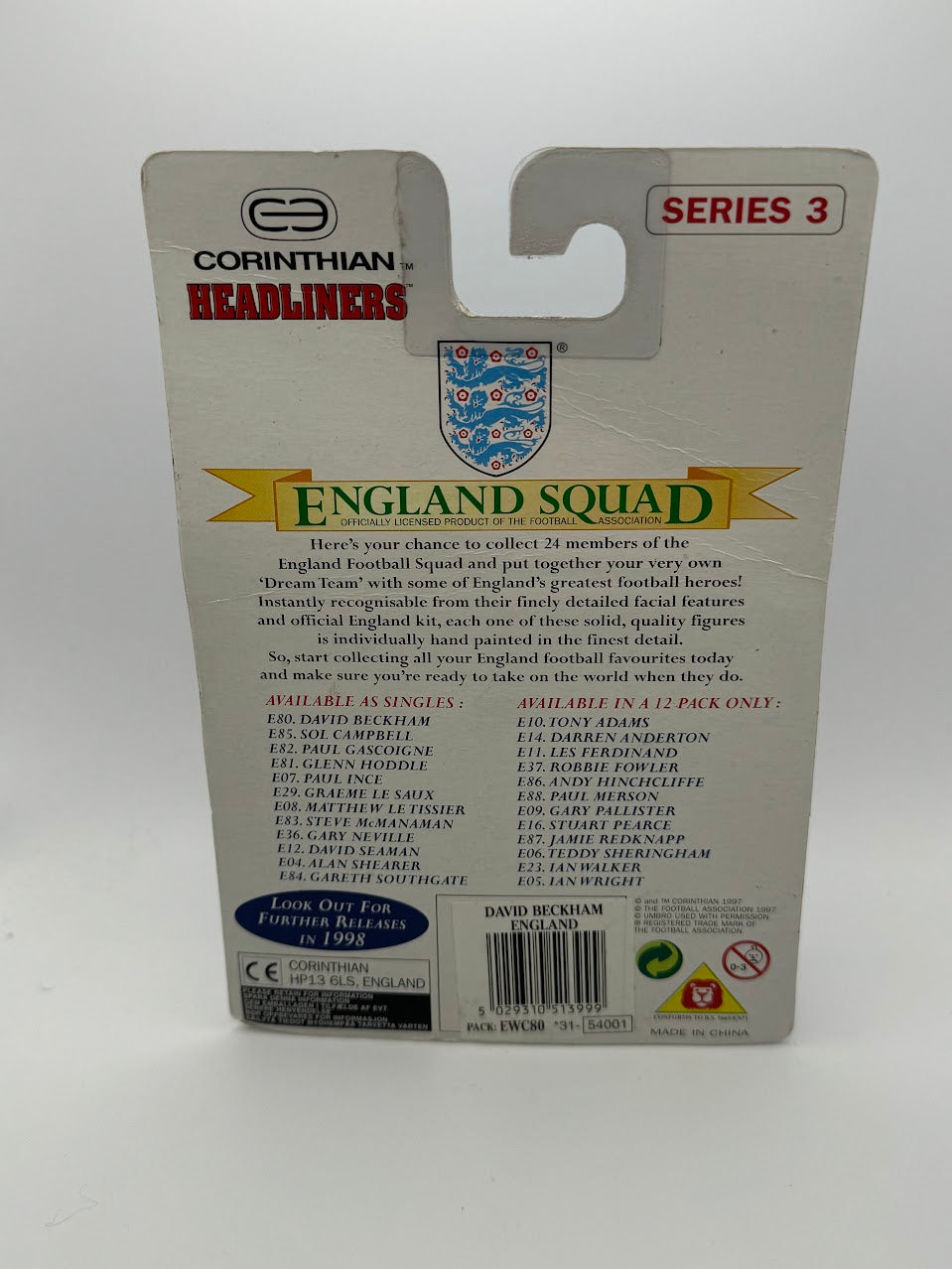 David Beckham - CORINTHIAN HEADLINERS BLISTER - England - E80