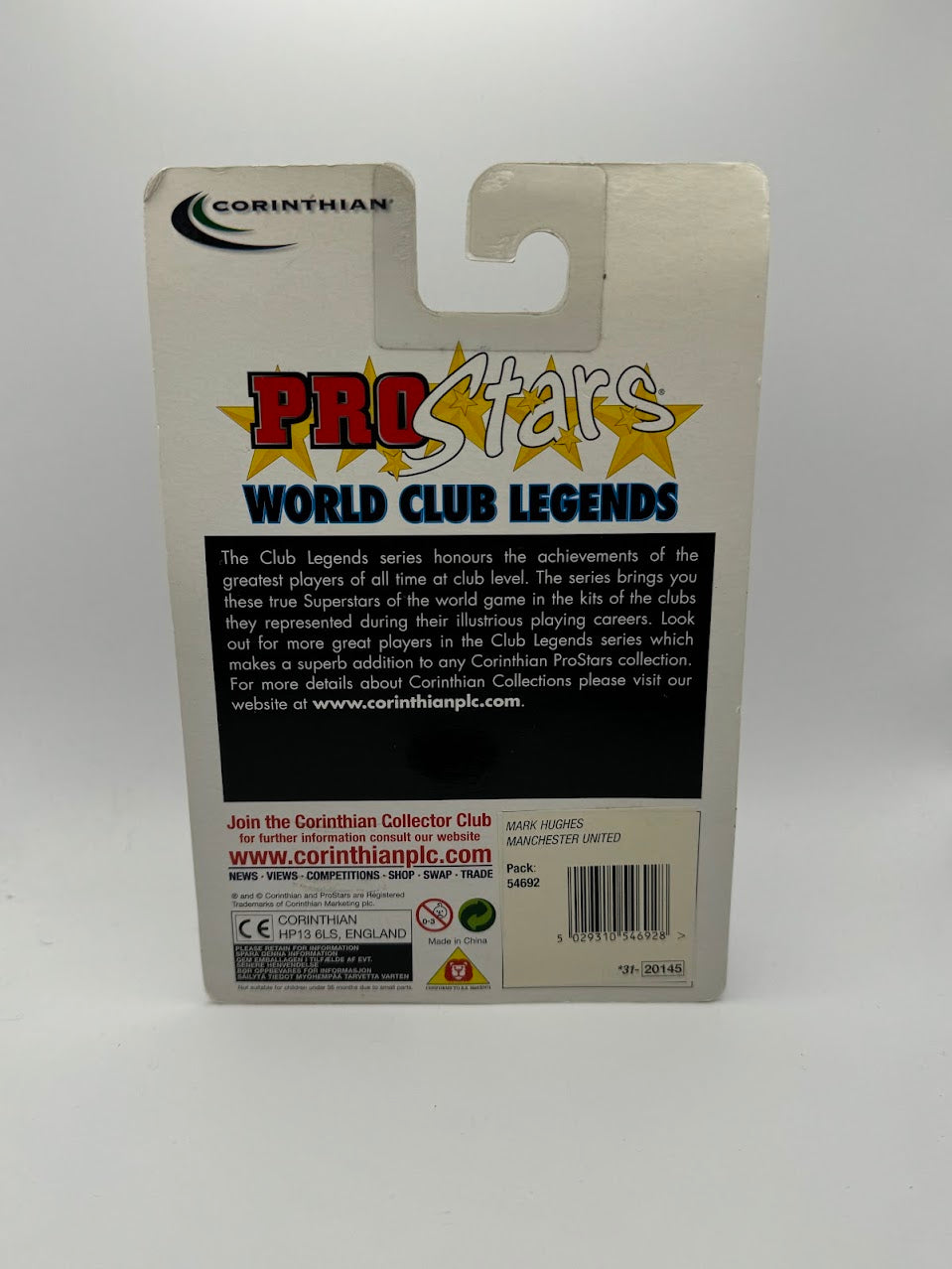 Mark Hughes - Corinthian Football Figure - Manchester United - Away Kit - ProStars World Club Legends - PRO602