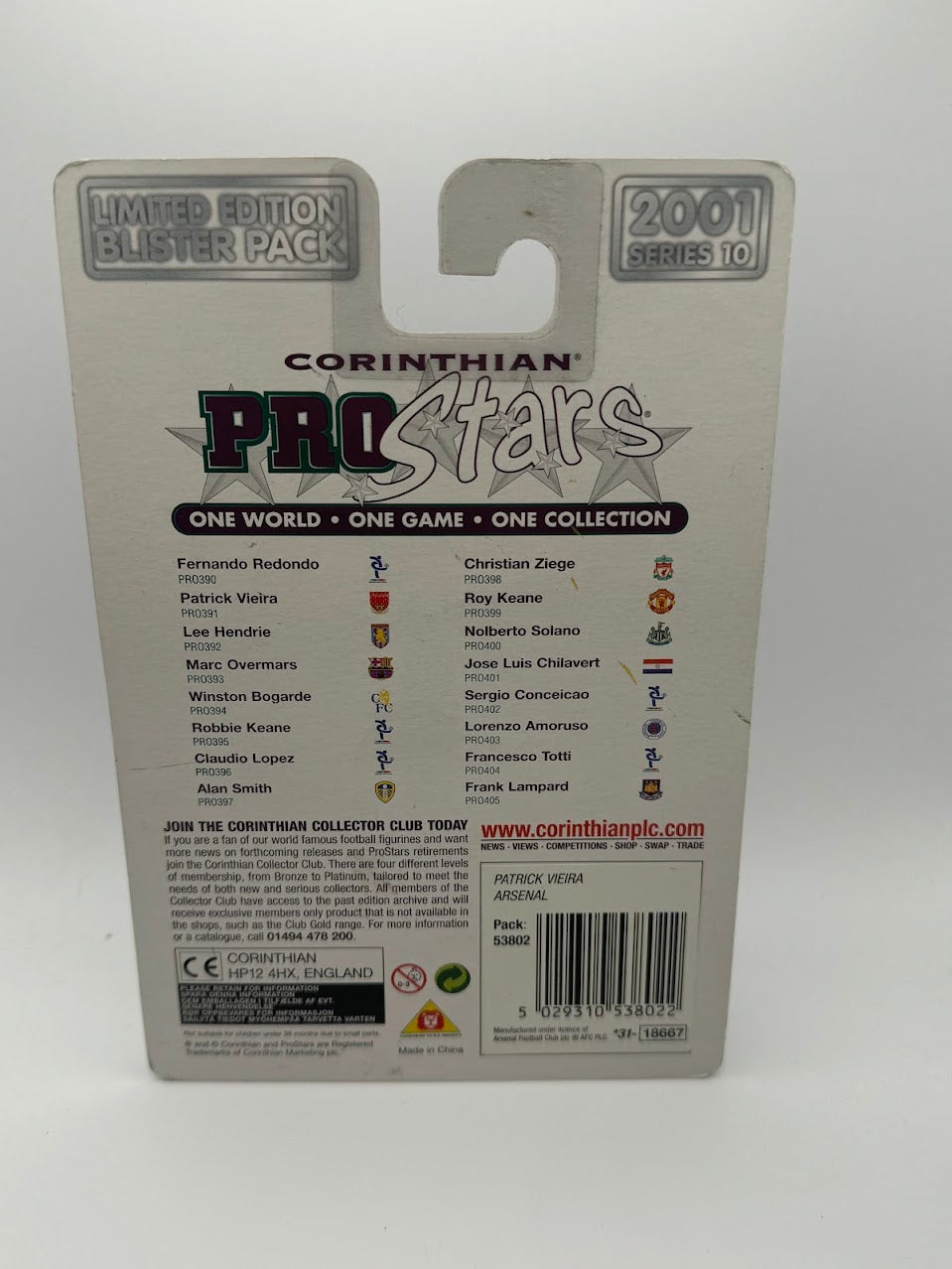 Patrick Viera - Corinthian ProStars Series 10 - Arsenal - PRO391