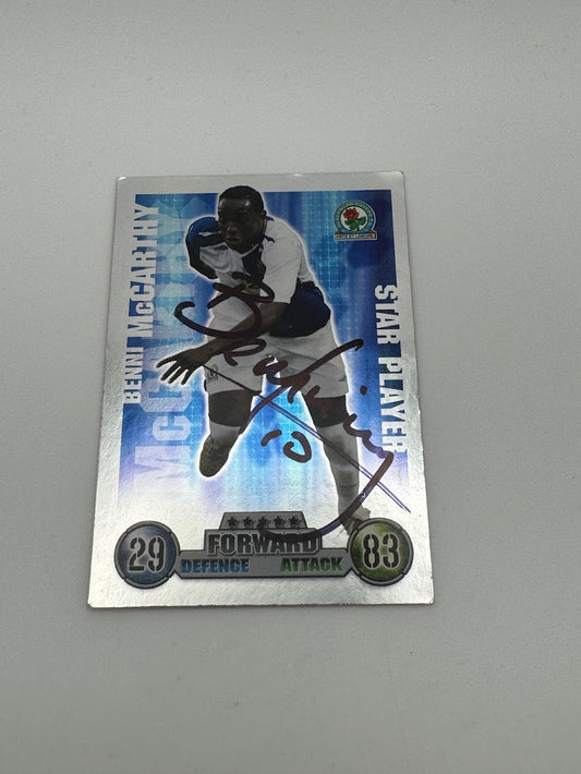 Benni McCarthy - Autographed / Hand Signed Football Card - Blackburn Rovers