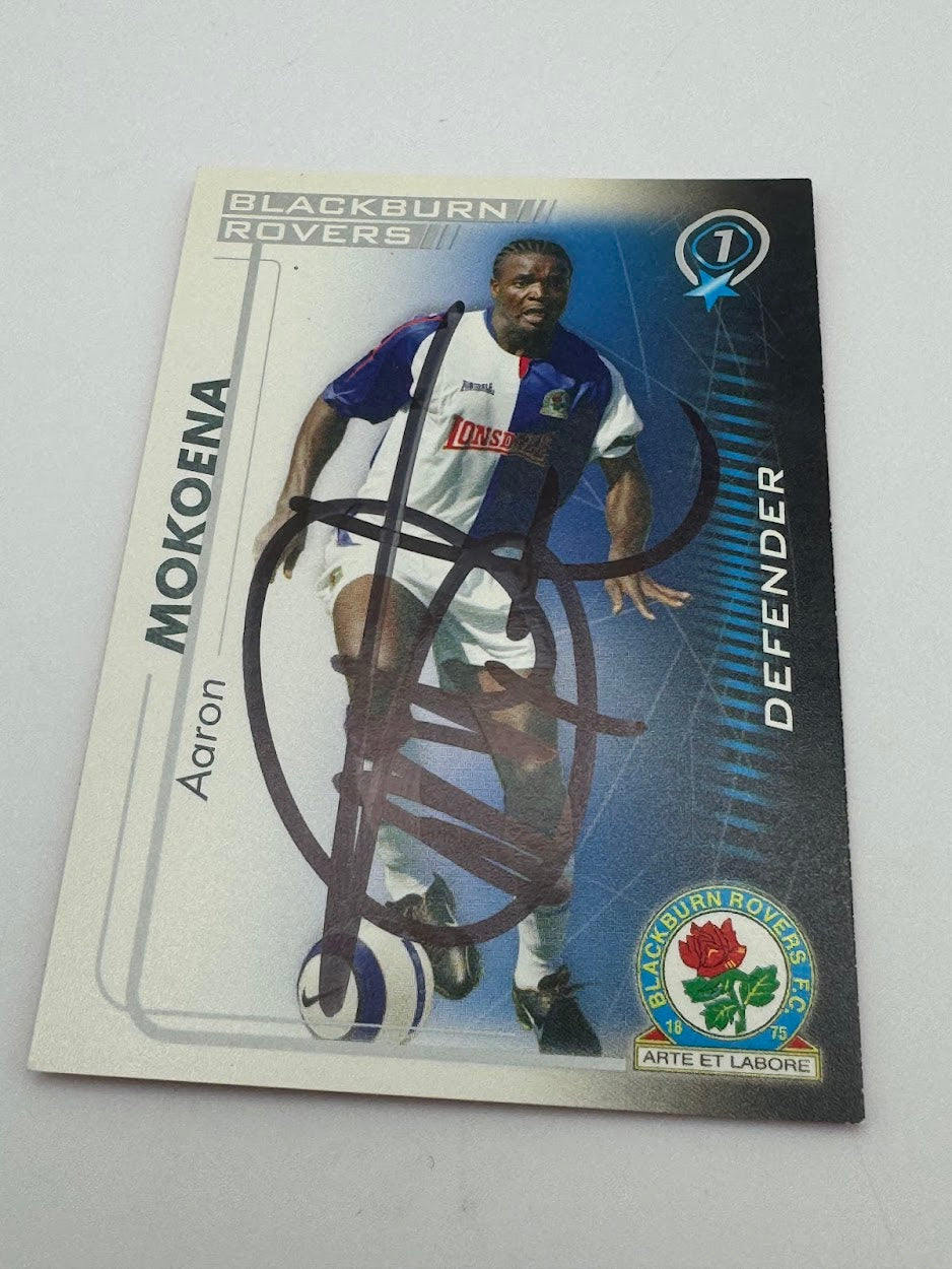 Aaron Mokoena - Autographed / Hand Signed Football Card - Blackburn Rovers