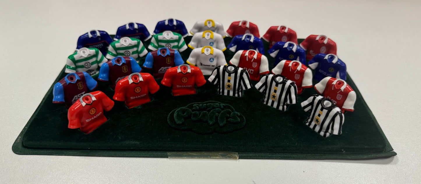 Sugar Puff Football Shirt Pencil Toppers x27 and display stand - rare set