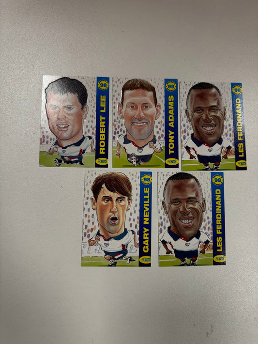 5x England - Pro Match 98 Series - Football Cards