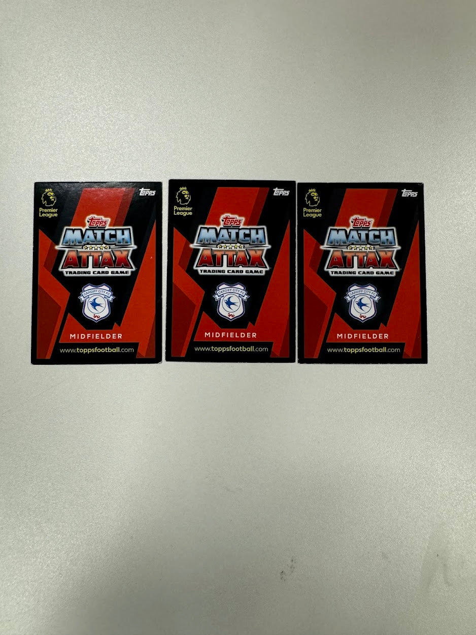 3x Cardiff City - Topps Match Attax Football Cards